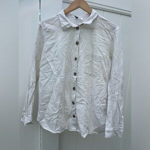 Sz10 White Cotton Button-Down
